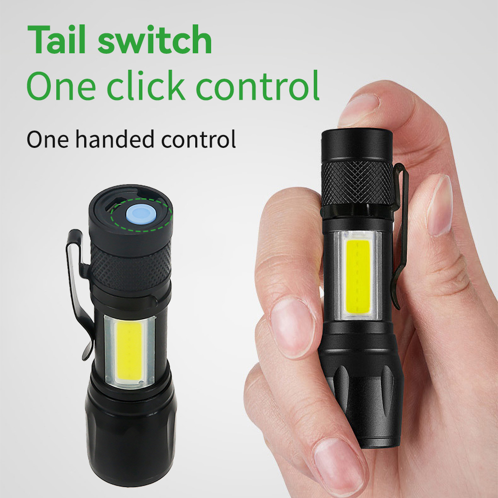 Mini LED Flashlight COB+XPE Po - Outdoor Lighting Black review and price