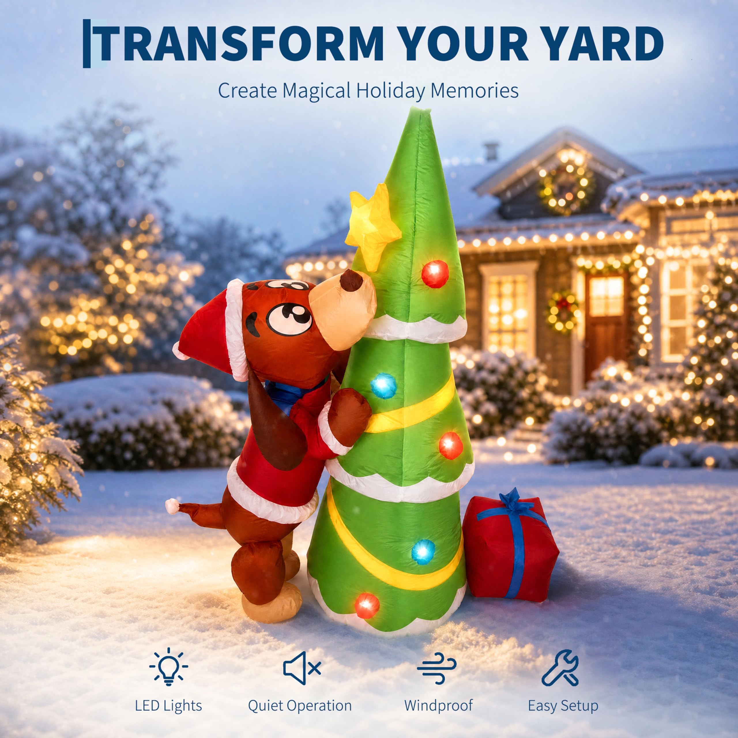 7ft 210cm Giant Inflatable Chr - Outdoor Lighting Effects review and price